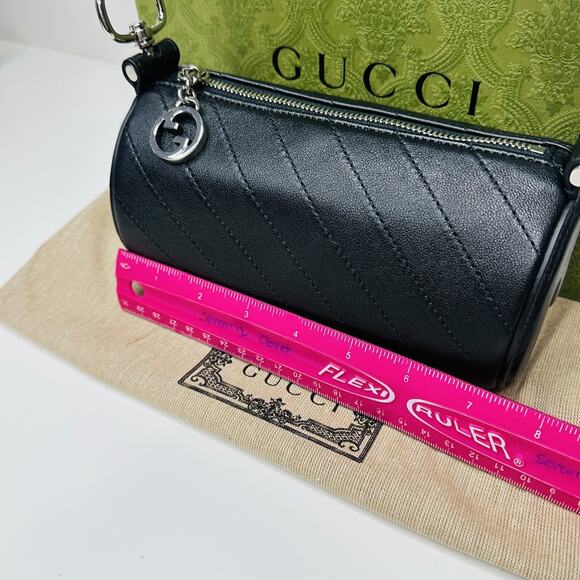 Gucci Blondie Mini Shoulder Bag Black Leather Adjustable Strap NIB $1,800 - Picture 8 of 14